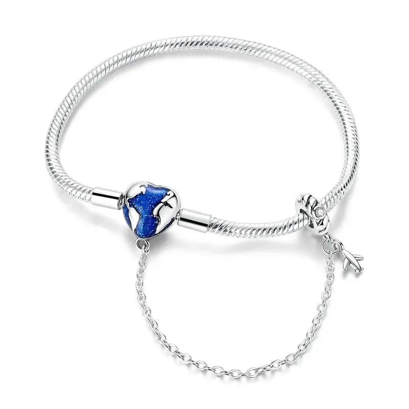 Silver Zircon Heart Bracelet