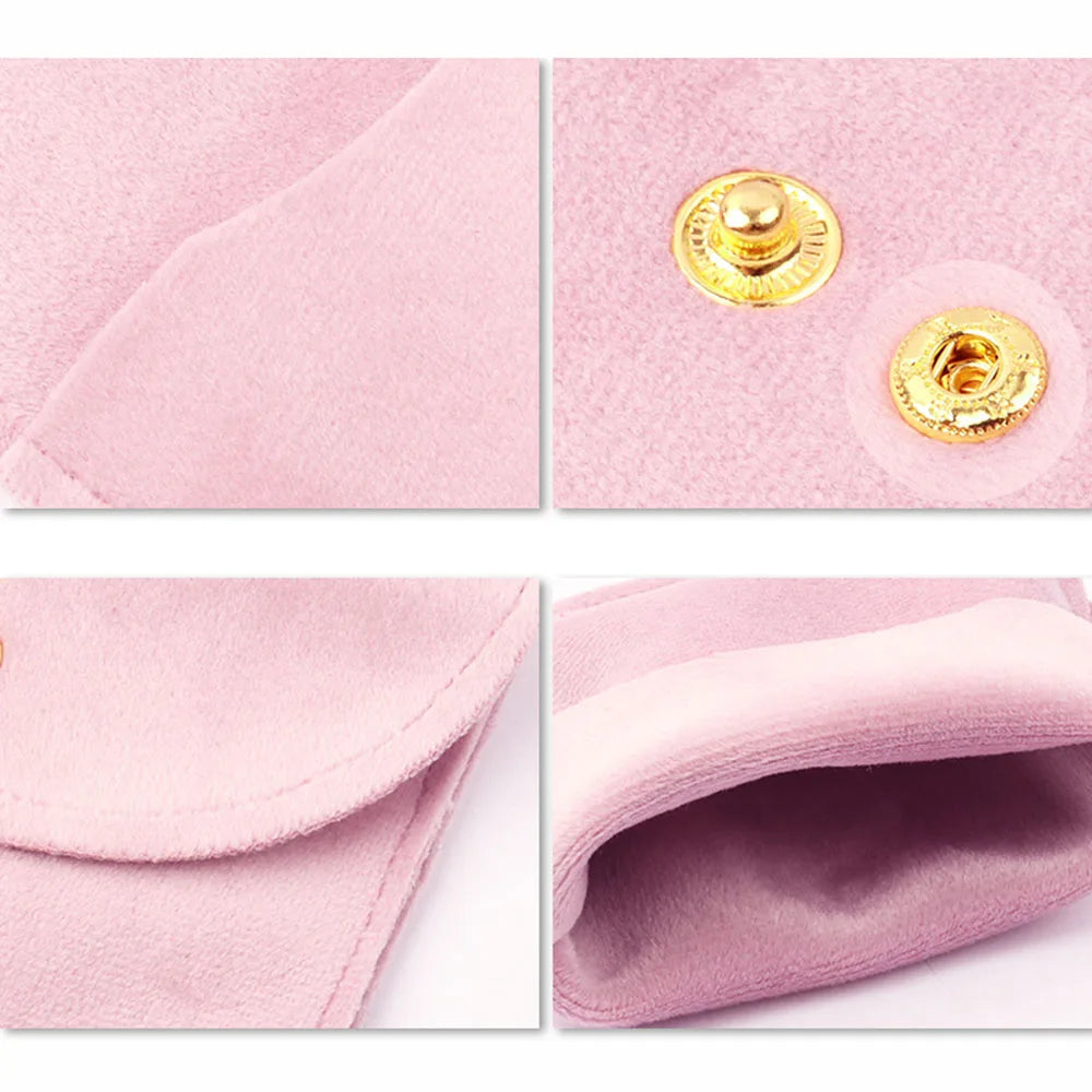 Pochette velours bijoux bouton pression