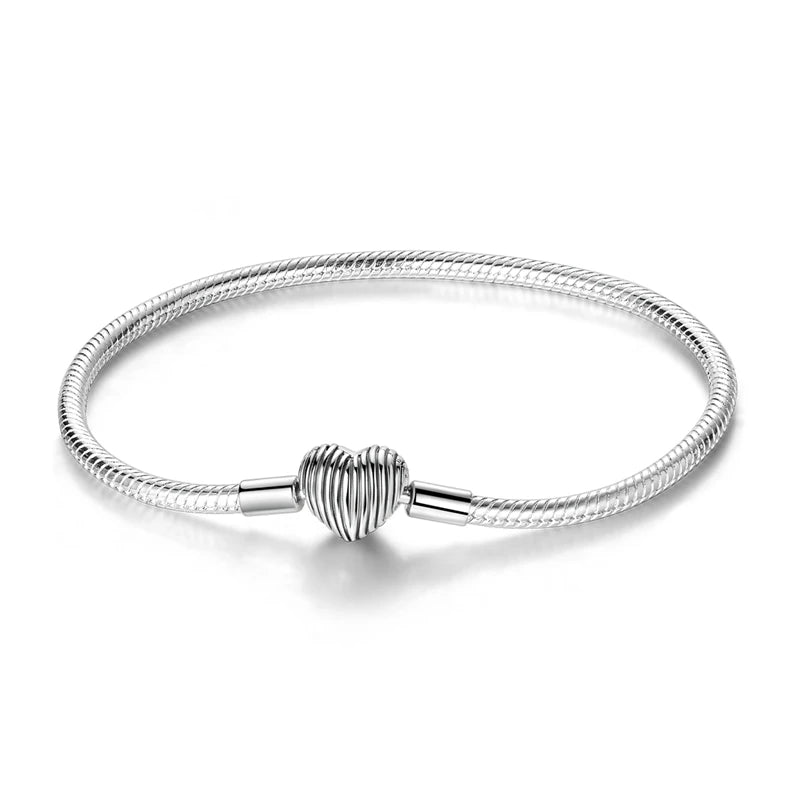 Silver Zircon Heart Bracelet
