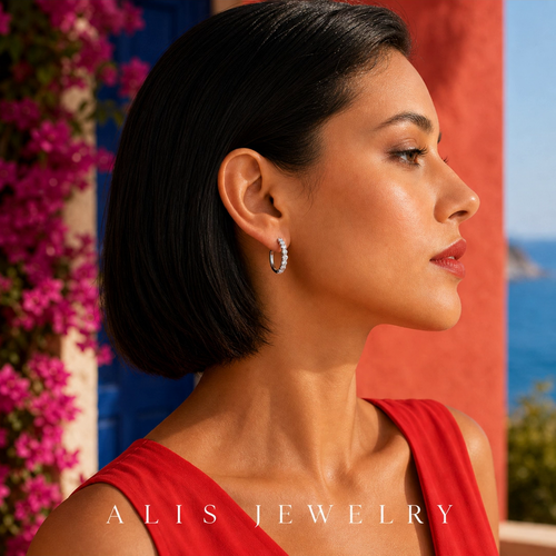 Boucles d'oreilles zircon vintage