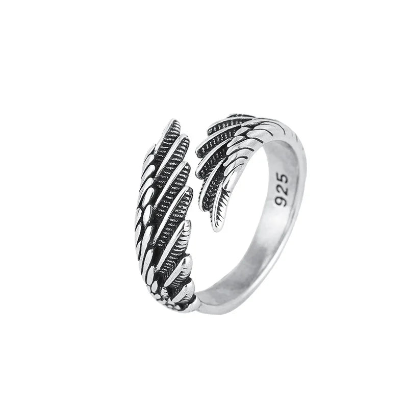 Bague plume d'ange ajustable argent 925
