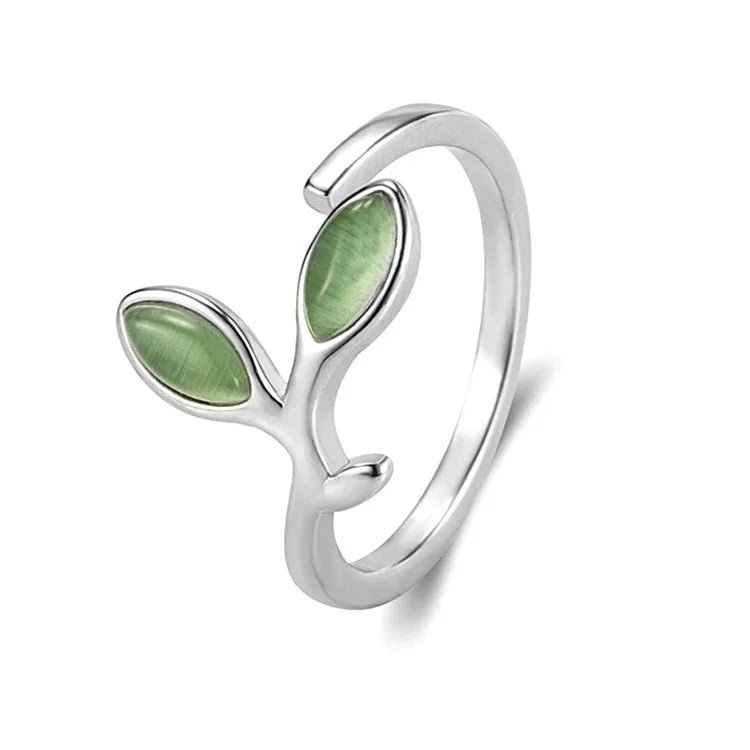 Bague feuillage ajustable argent 925