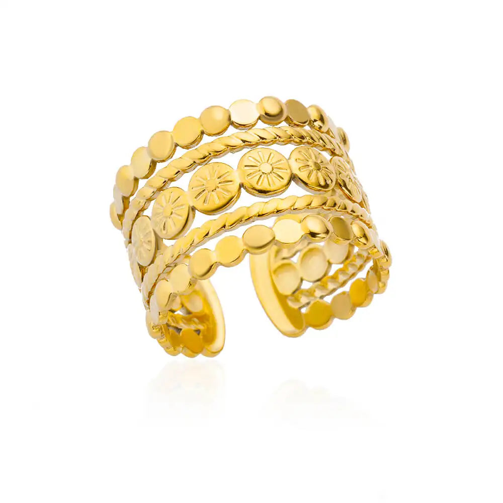 Gold Sun & Moon Ring