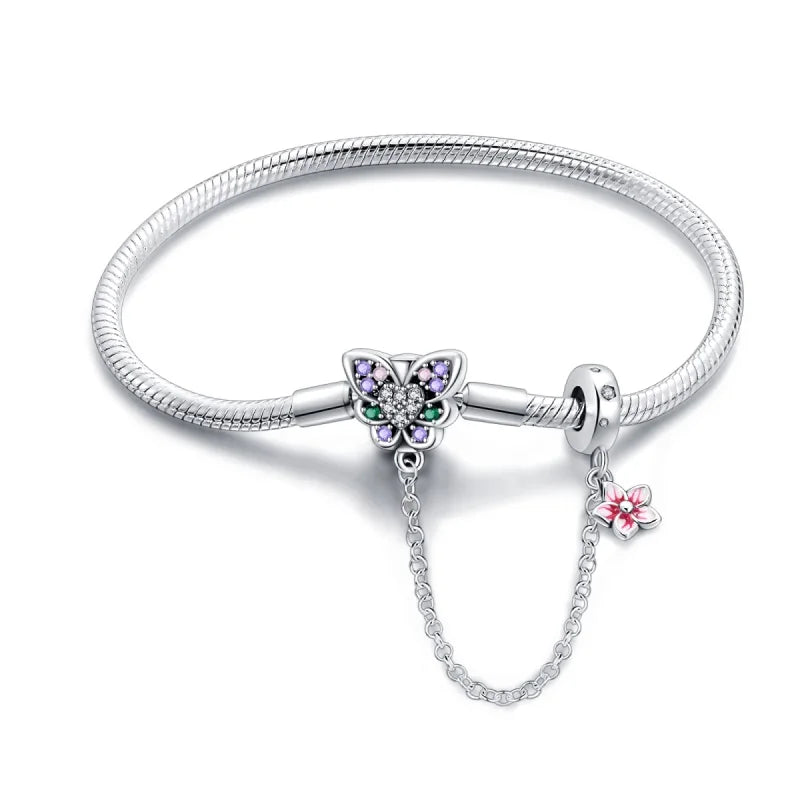 Silver Zircon Heart Bracelet