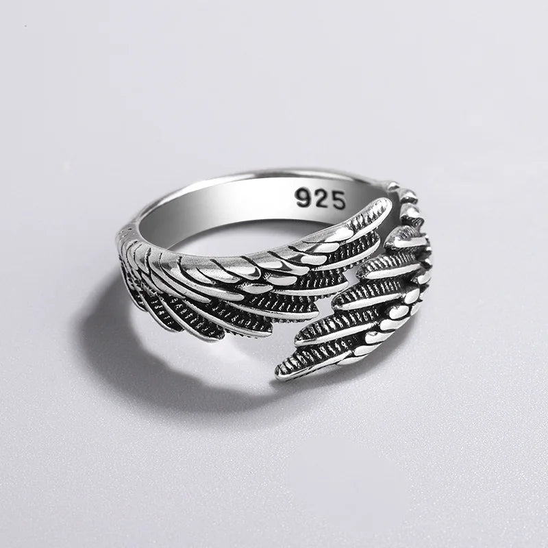 Bague plume d'ange ajustable argent 925