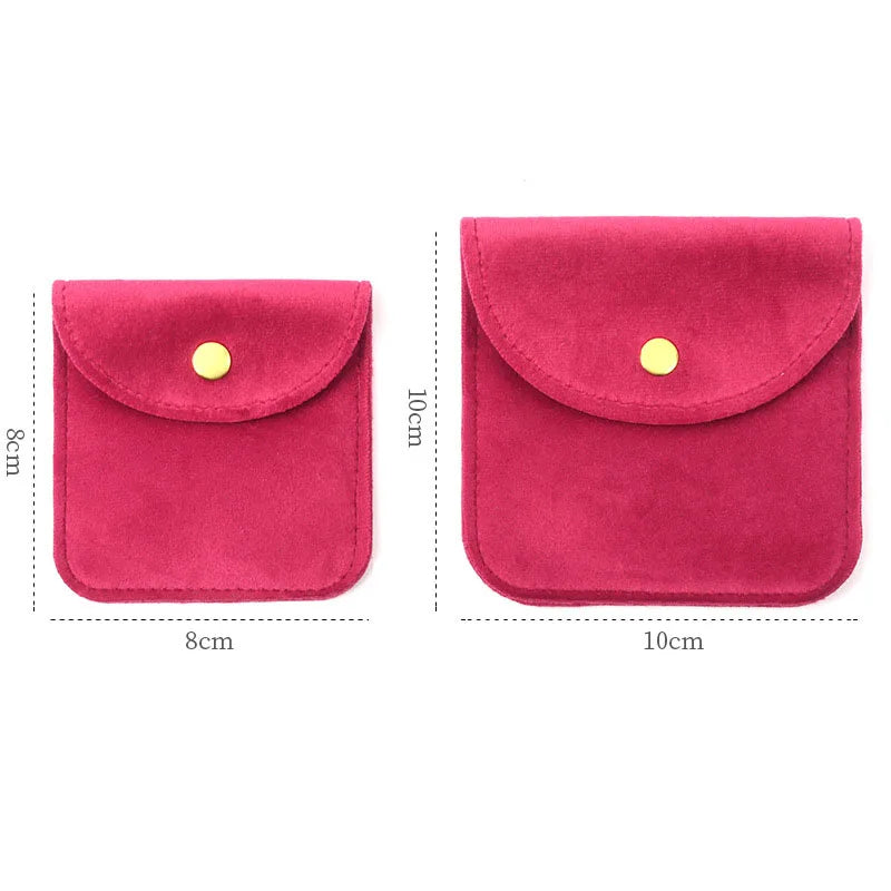 Pochette velours bijoux bouton pression