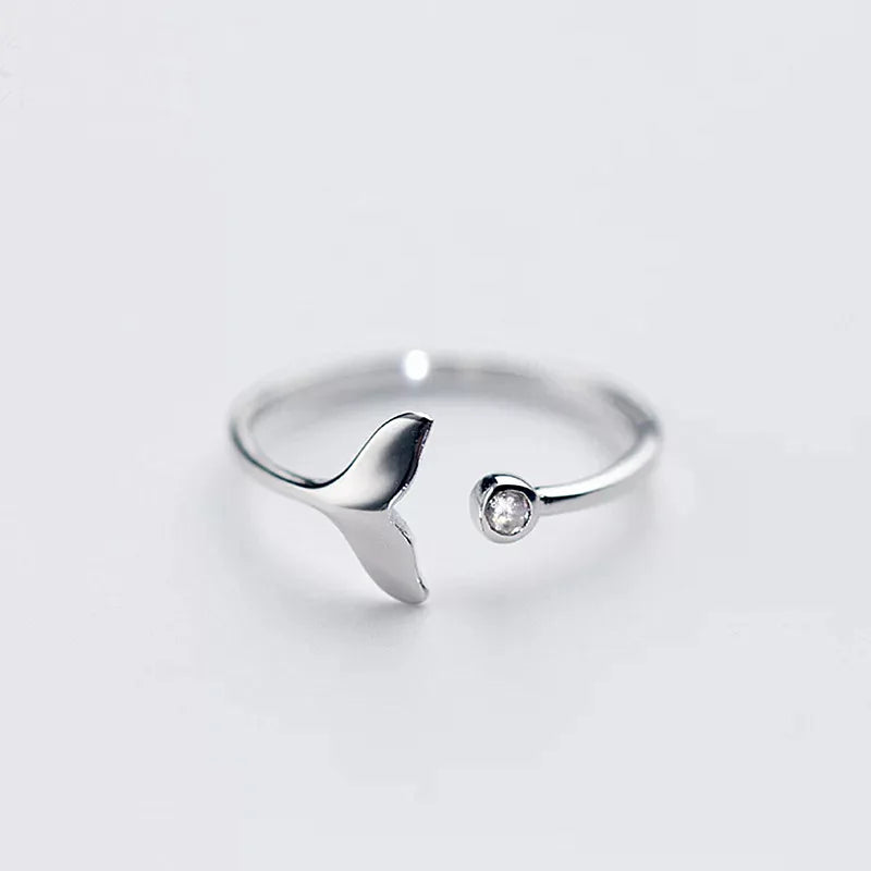 Bague queue de poisson ajustable argent 925