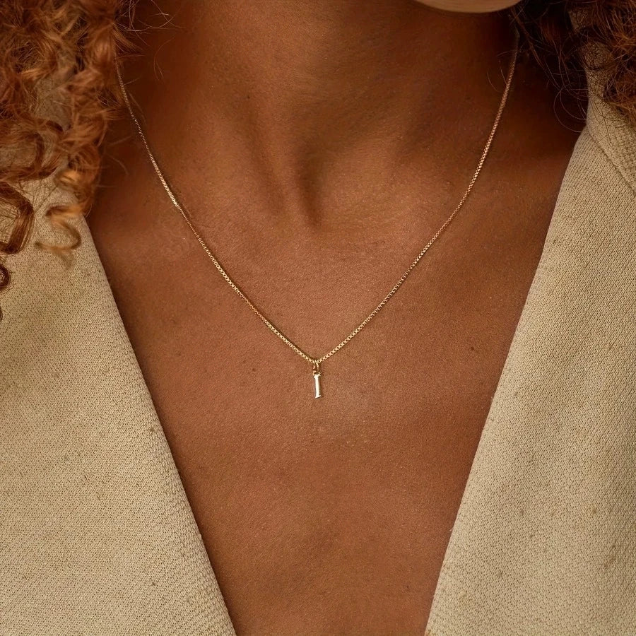 Personalized 18K Gold-Plated Initial Necklace — Letter A to Z