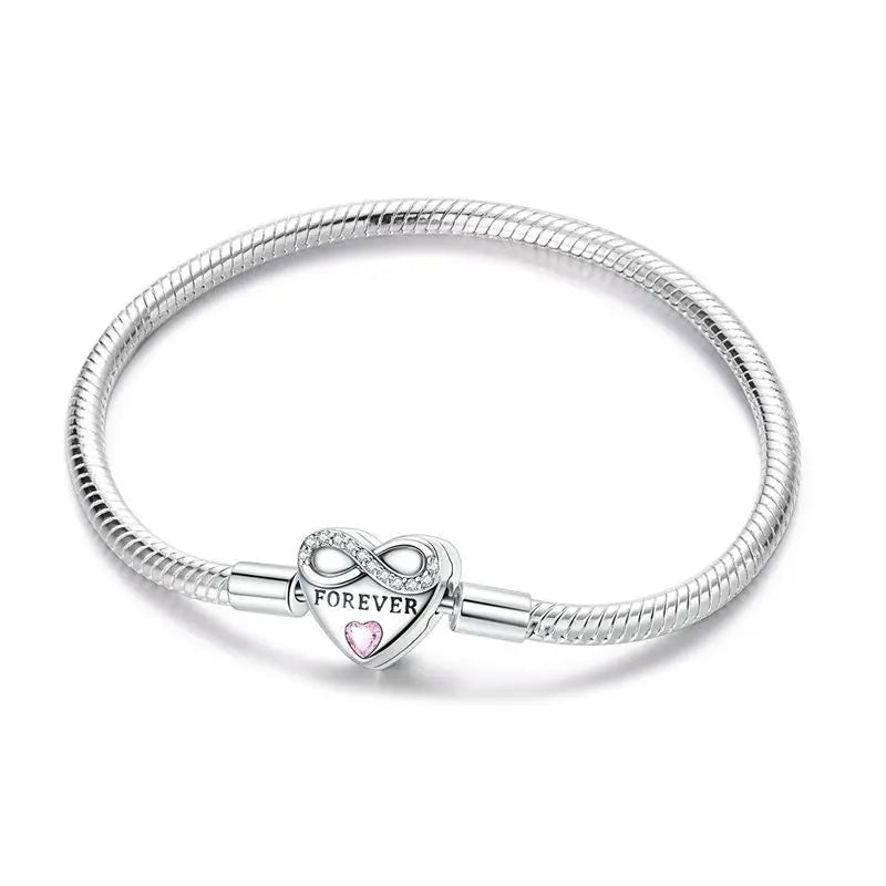 Silver Zircon Heart Bracelet