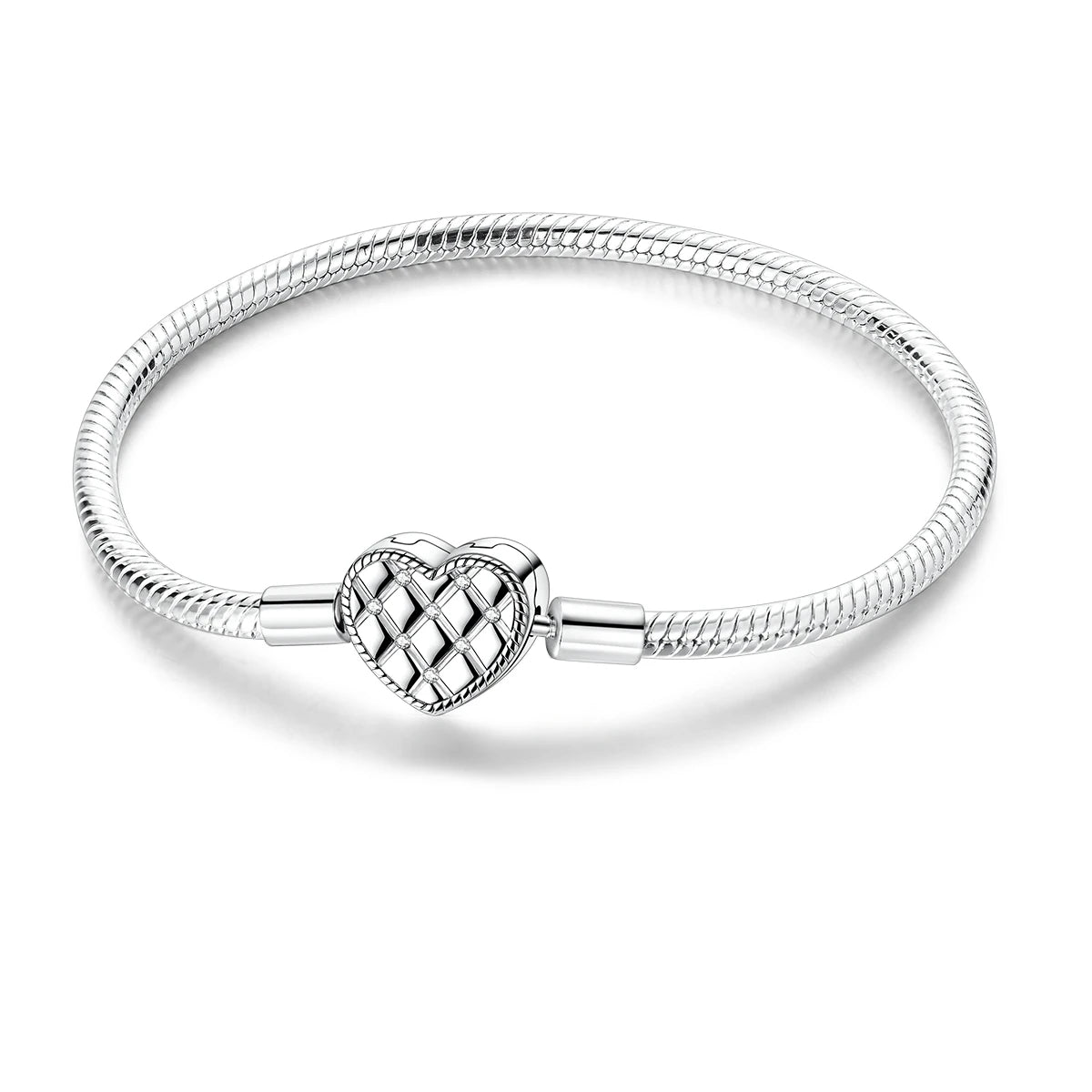 Silver Zircon Heart Bracelet