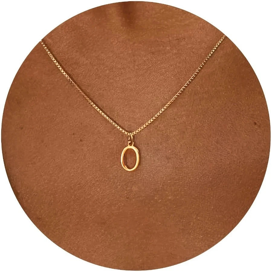 Collier initiale plaqué or 18K personnalisé — lettre A à Z