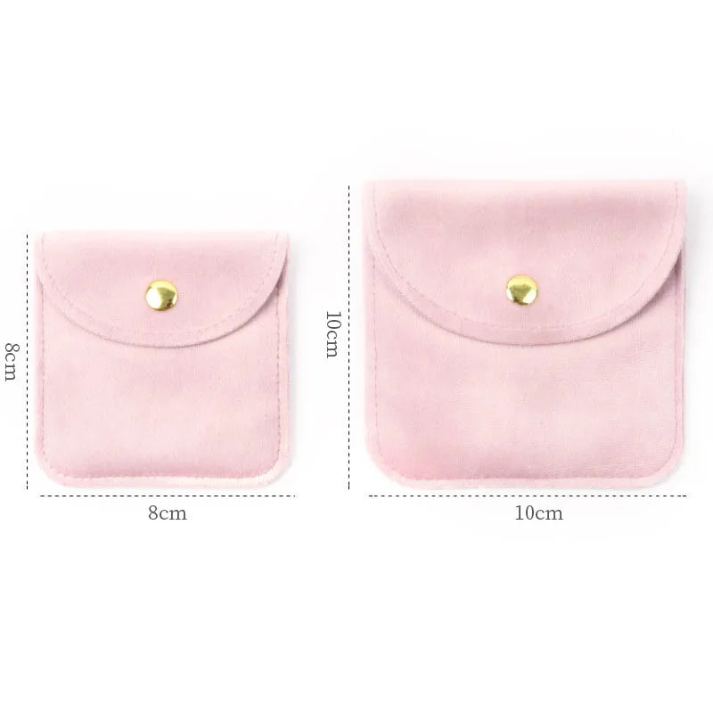 Pochette velours bijoux bouton pression