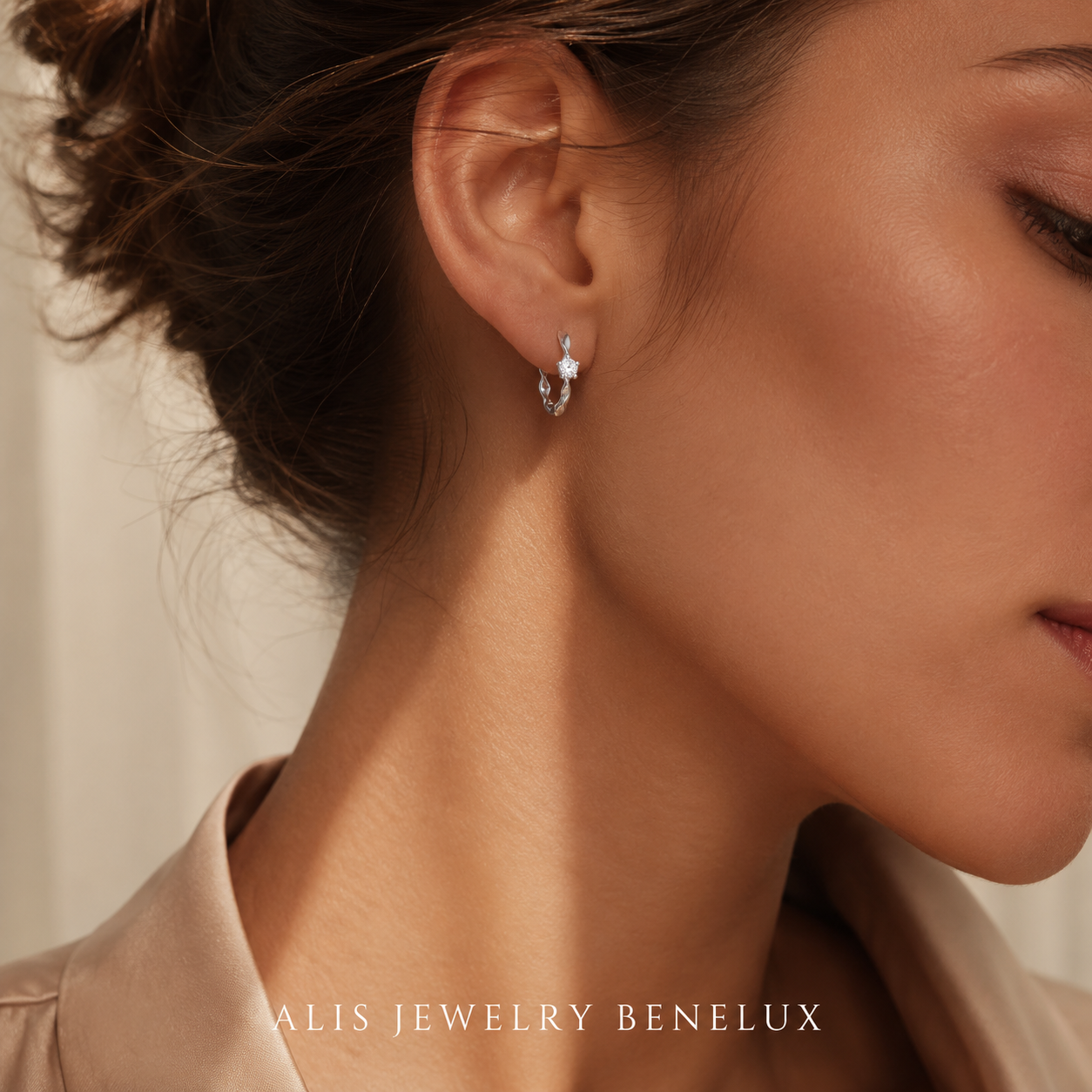 Silver Ring Stud Earrings