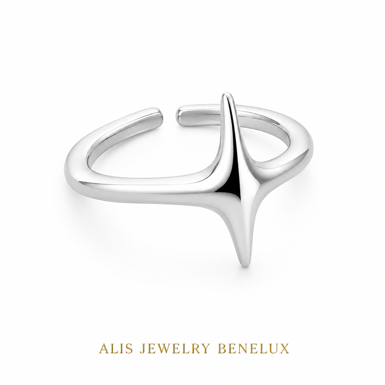 925 Silver Adjustable Star Ring