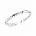 Bague ajustable zircon couleur argent 925