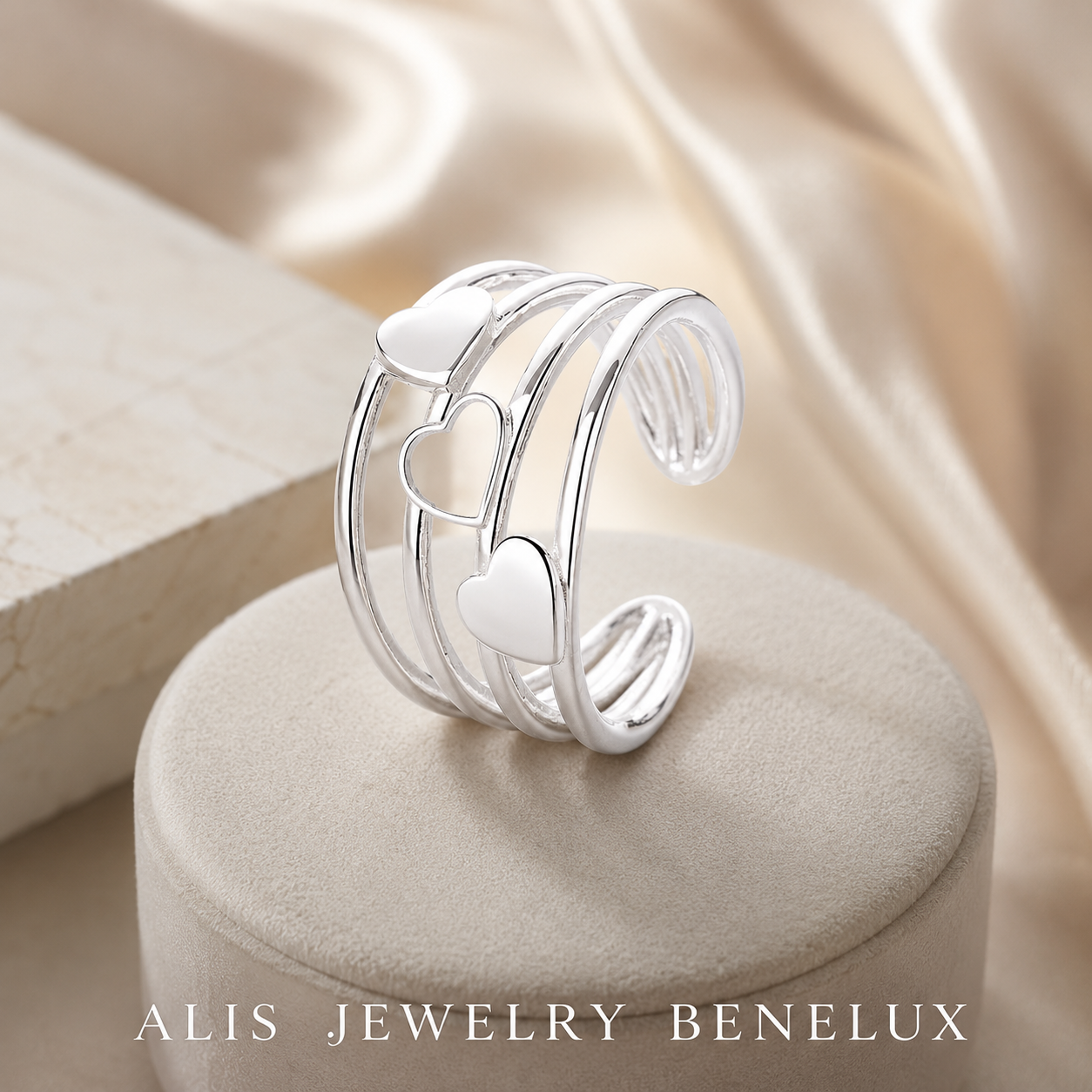 Bague avec cœur argent 925