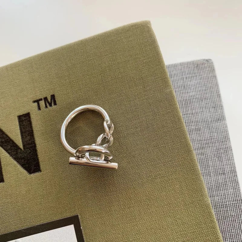 Bague chaîne géométrique ajustable argent 925