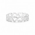Bague cœur ajustable argent 925