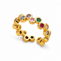 Bague cœur zircon doré