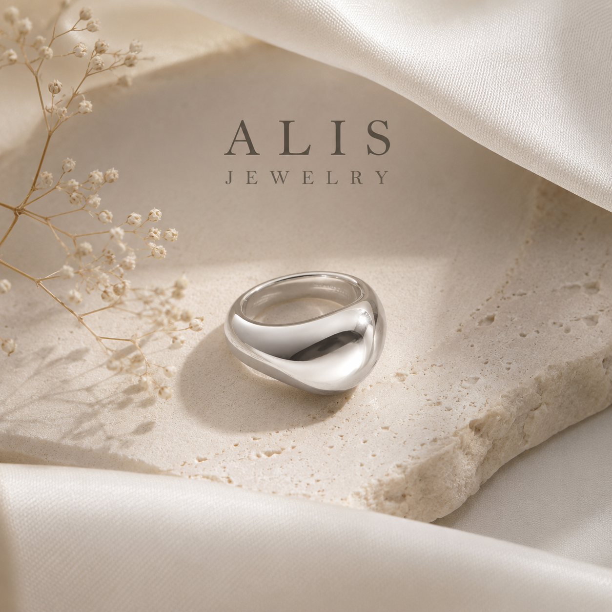 Bague empilable irrégulière argent 925