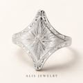 Bague étoile sablée argent 925