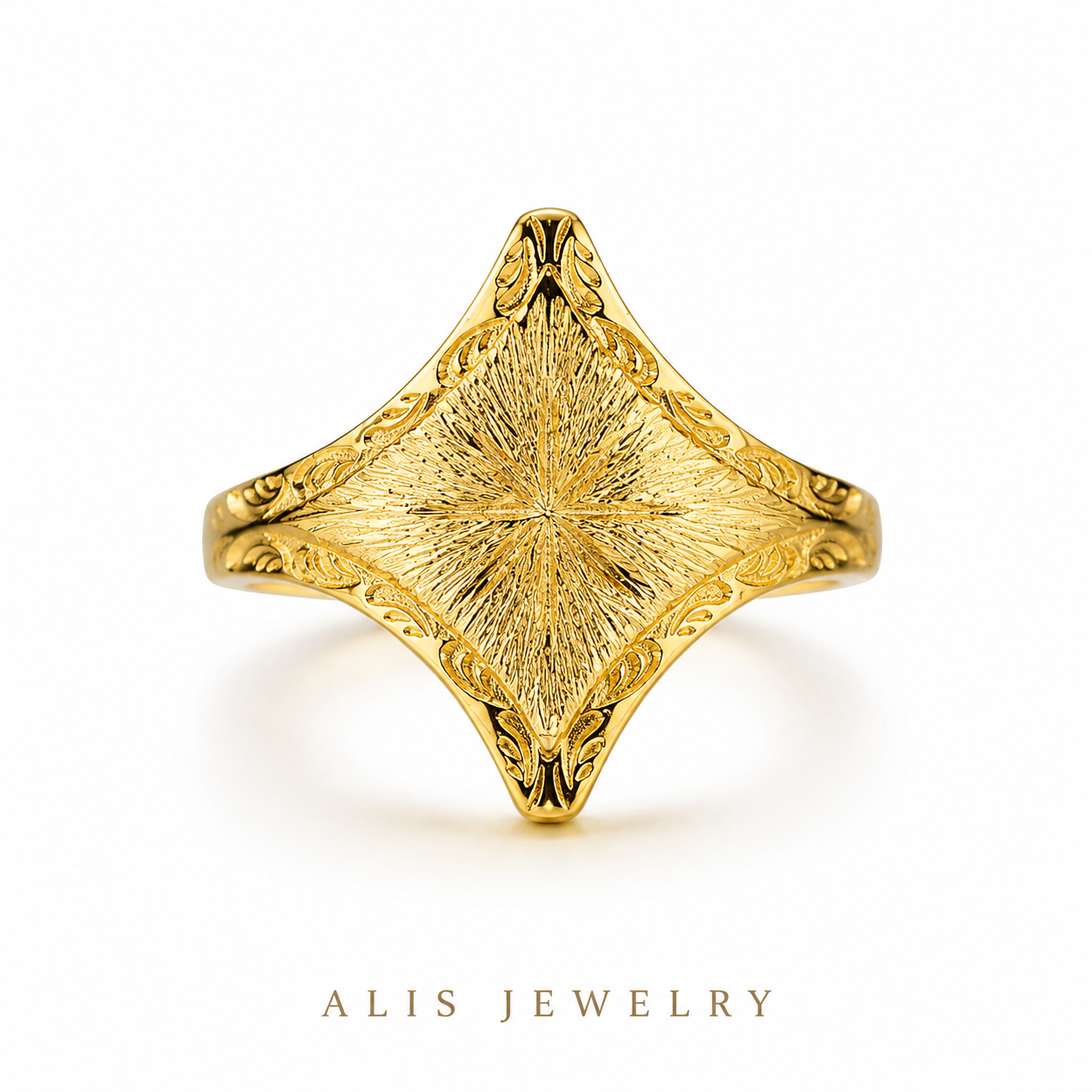 925 Silver Matte Star Ring