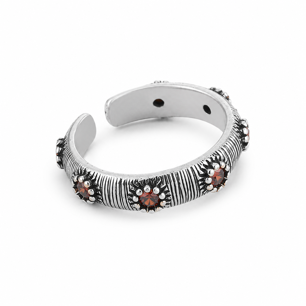 Bague fleur zircon argent 925
