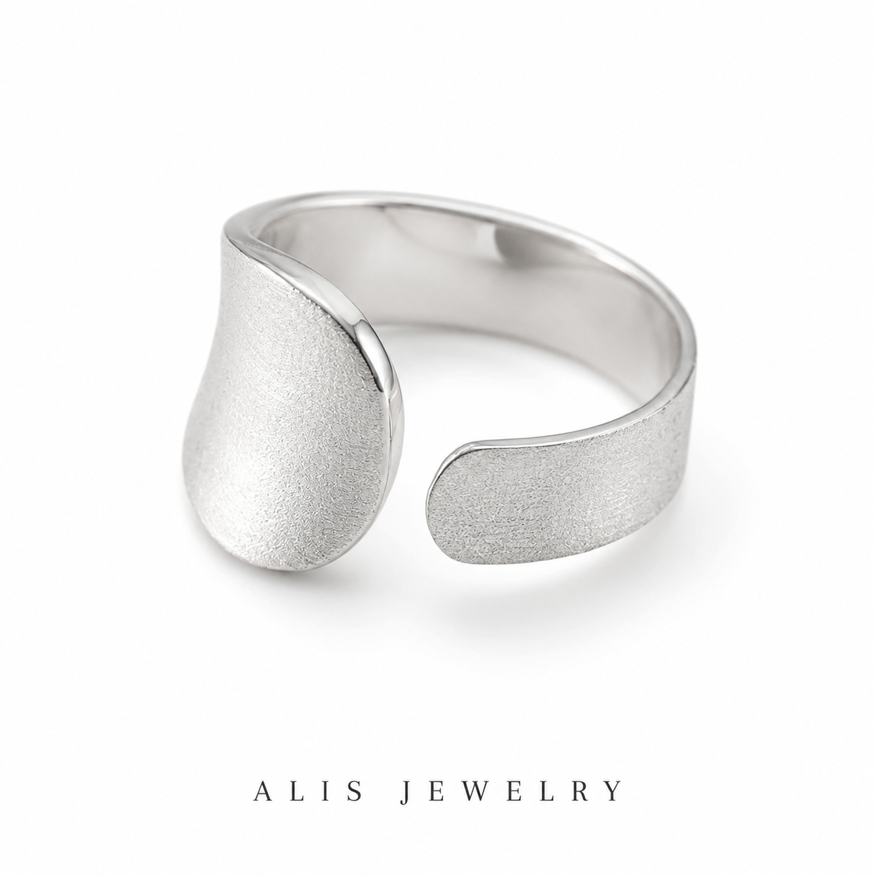 925 Silver Adjustable Matte Ring