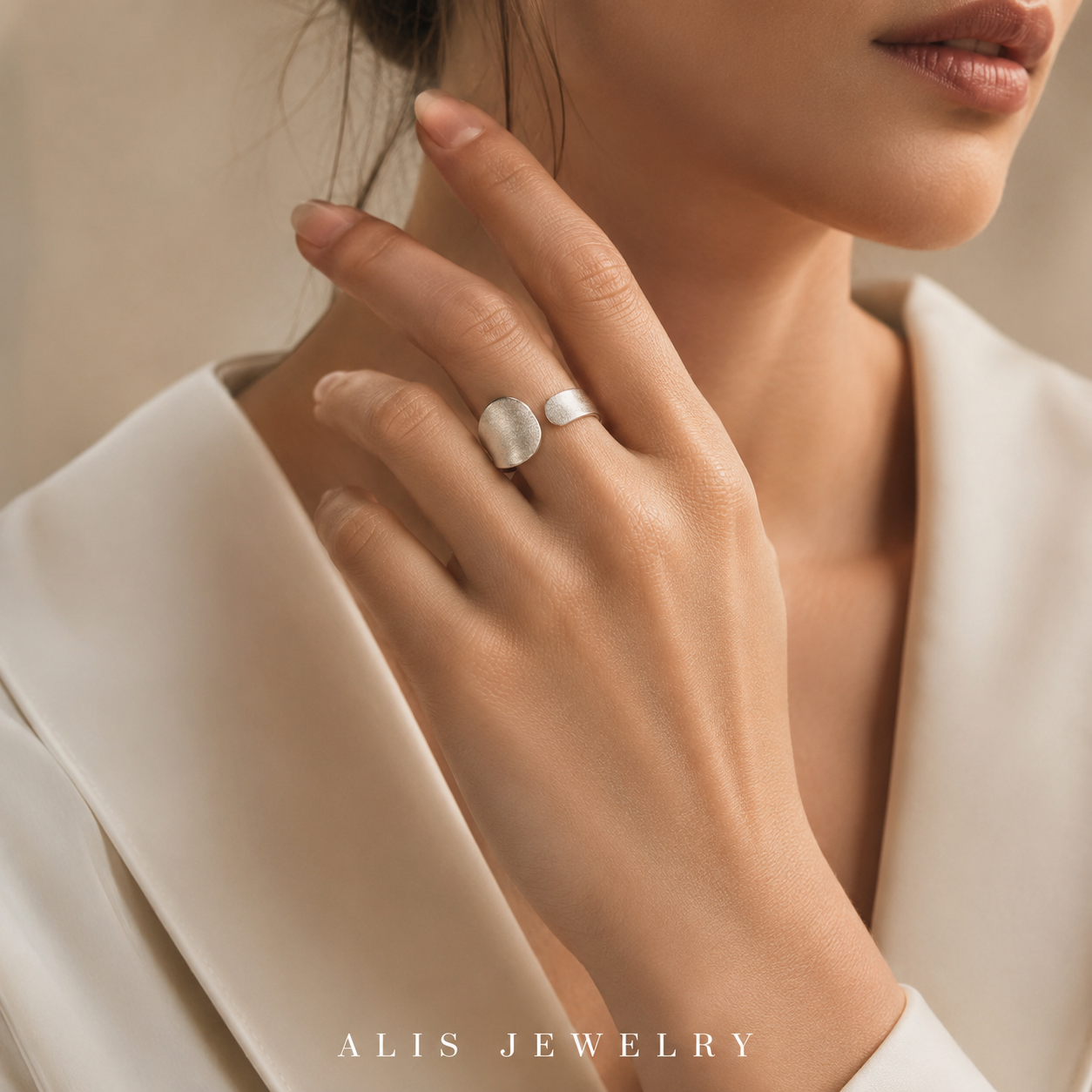 925 Silver Adjustable Matte Ring