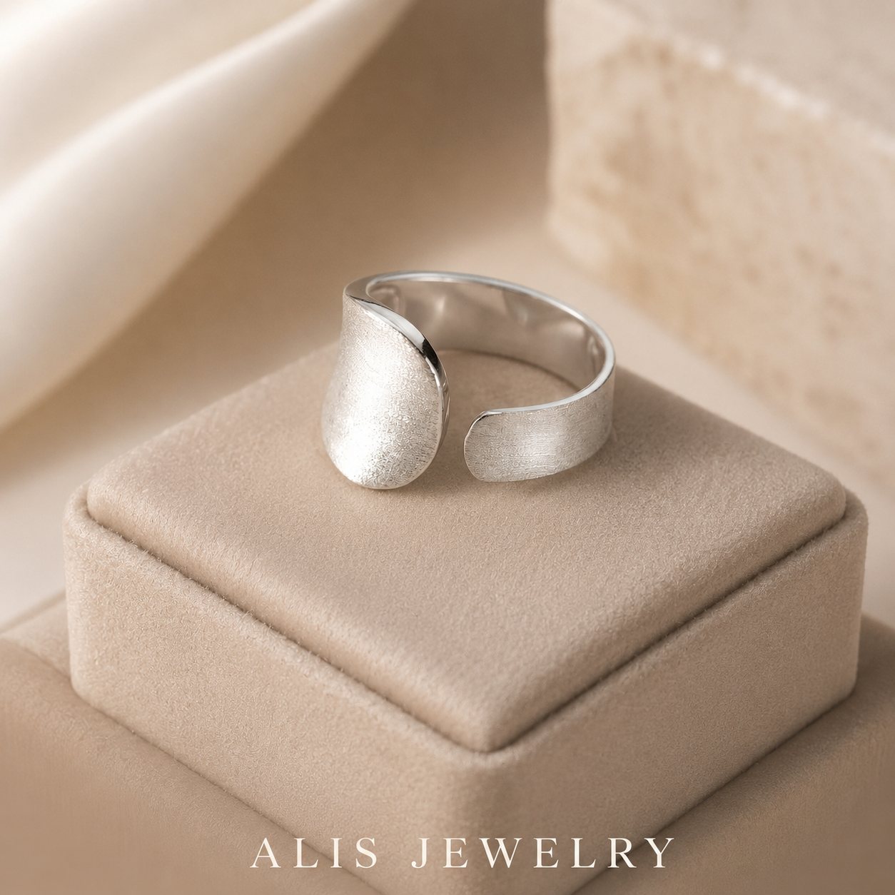 925 Silver Adjustable Matte Ring
