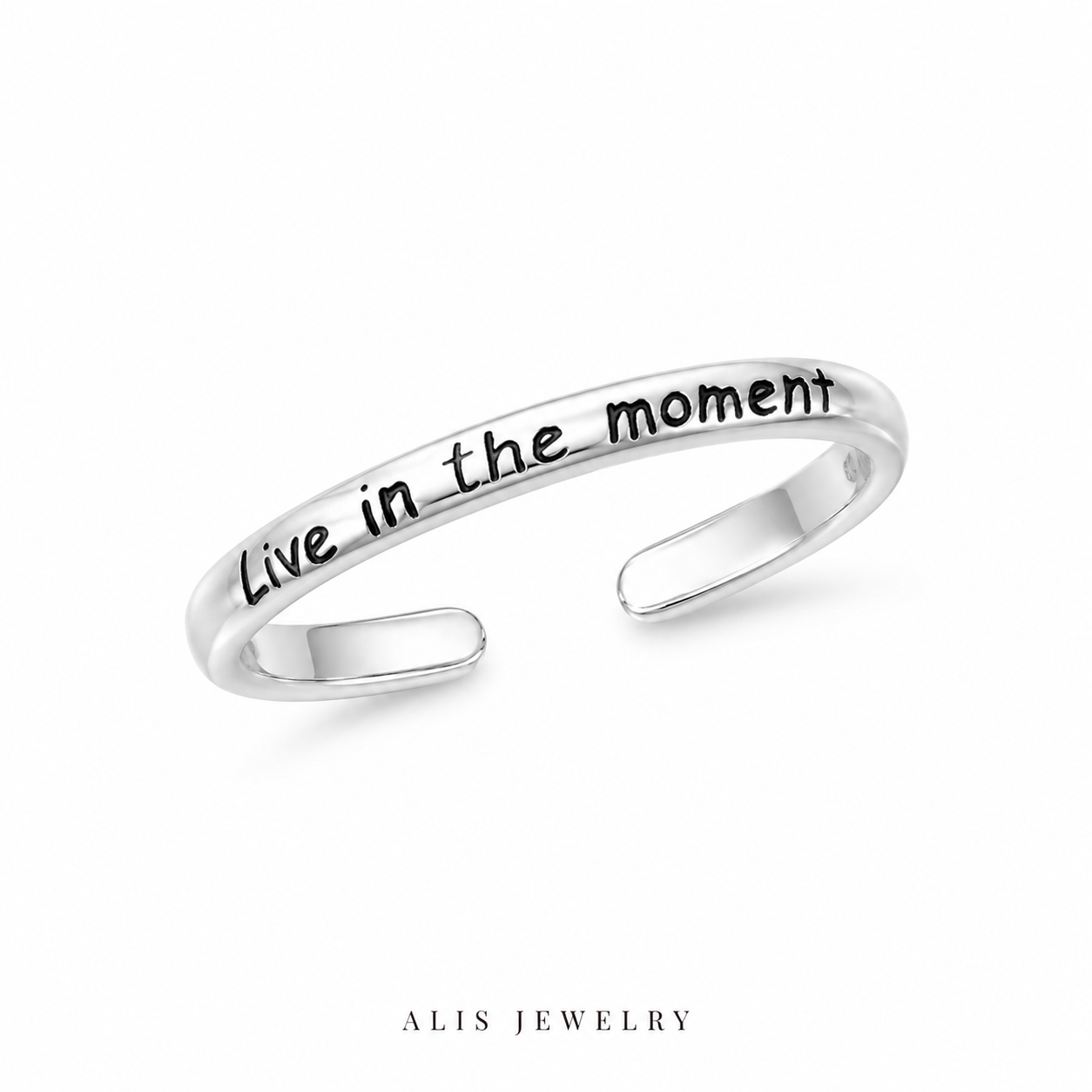Bague lettre ajustable argent 925