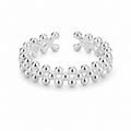 Bague boule double rang ouverte argent 925