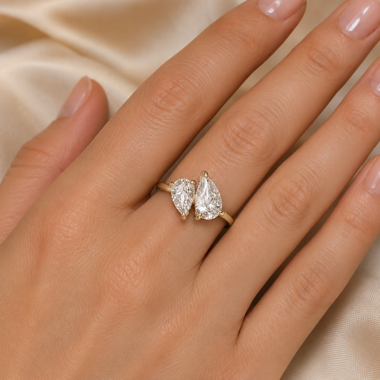 Bague de mariage fine — Zircon goutte argent 925