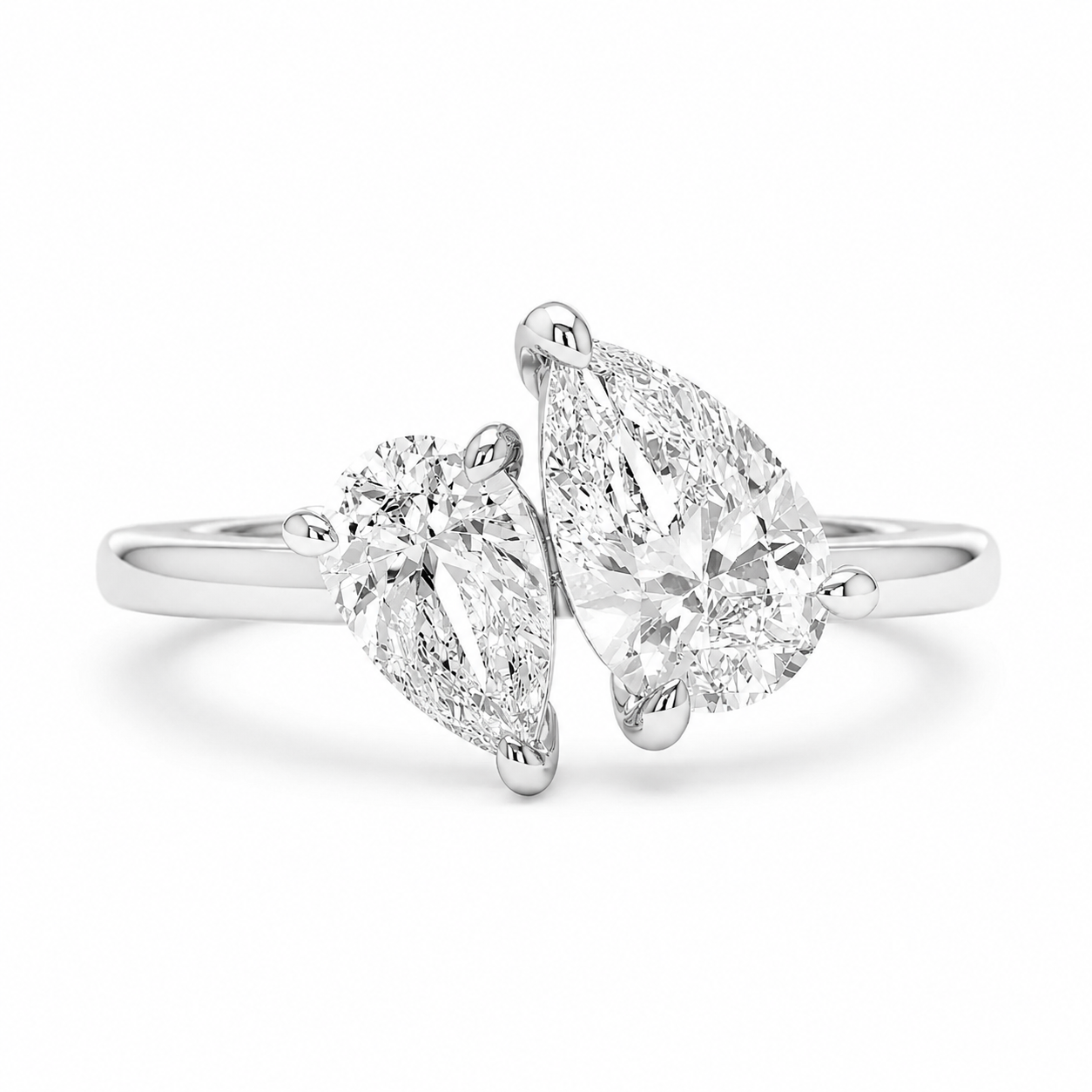 Bague de mariage fine — Zircon goutte argent 925