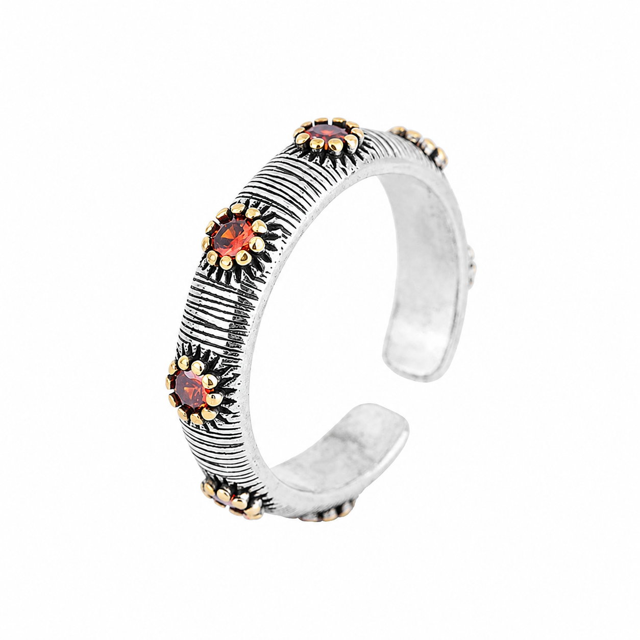 Bague fleur zircon argent 925