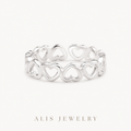 Bague petits cœurs argent 925