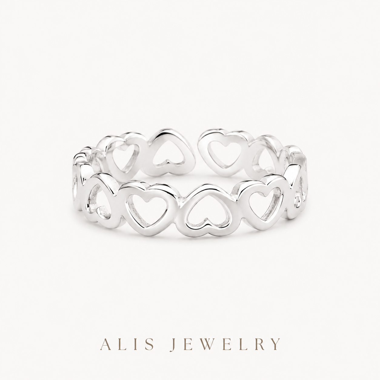 Bague petits cœurs argent 925