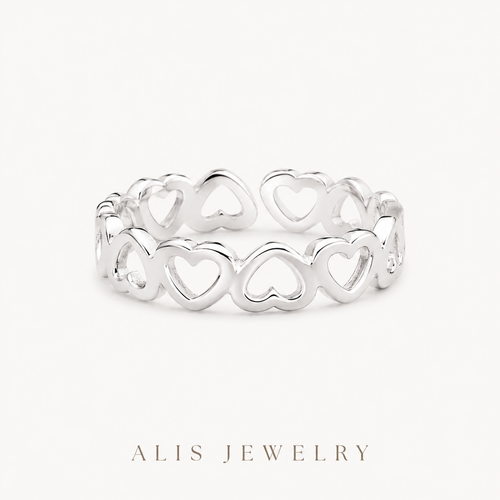 925 Silver Little Hearts Ring