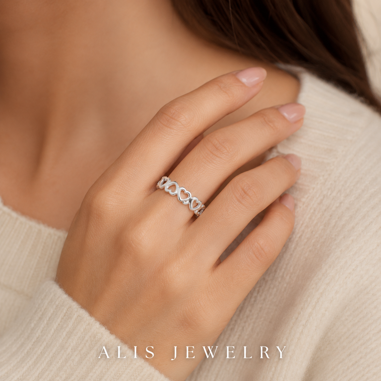 Bague petits cœurs argent 925