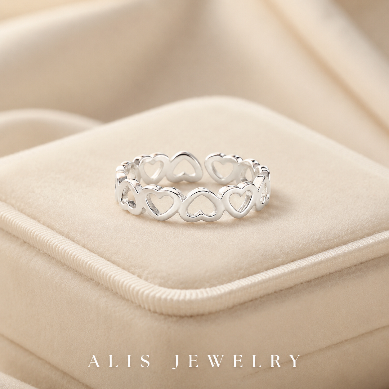 Bague petits cœurs argent 925
