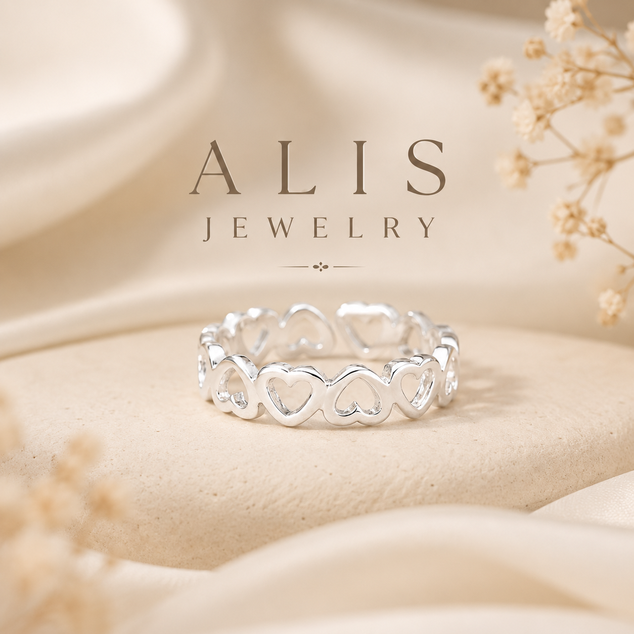 Bague petits cœurs argent 925