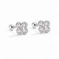 Boucles d'oreilles zircon quatre points argent 925