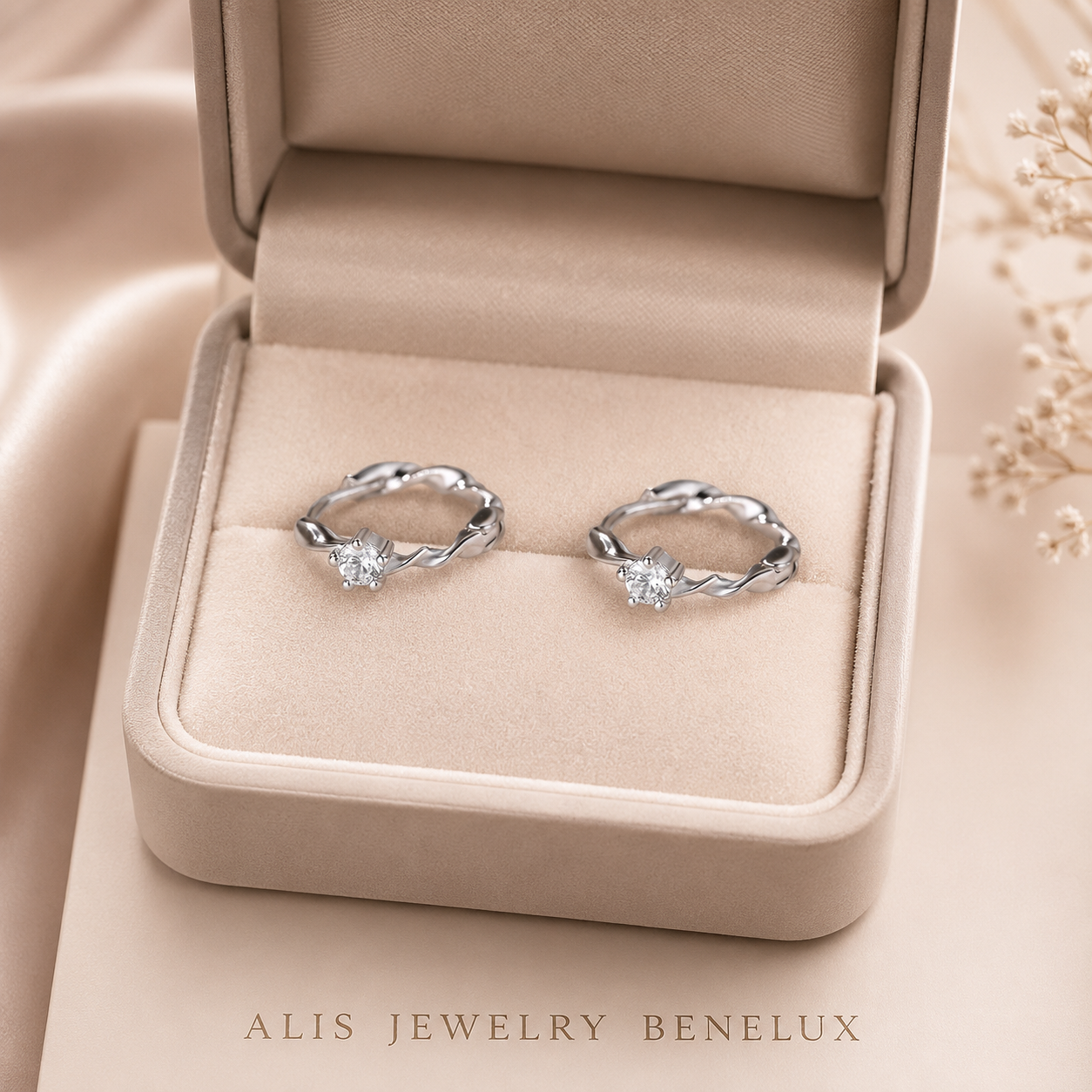 Silver Ring Stud Earrings