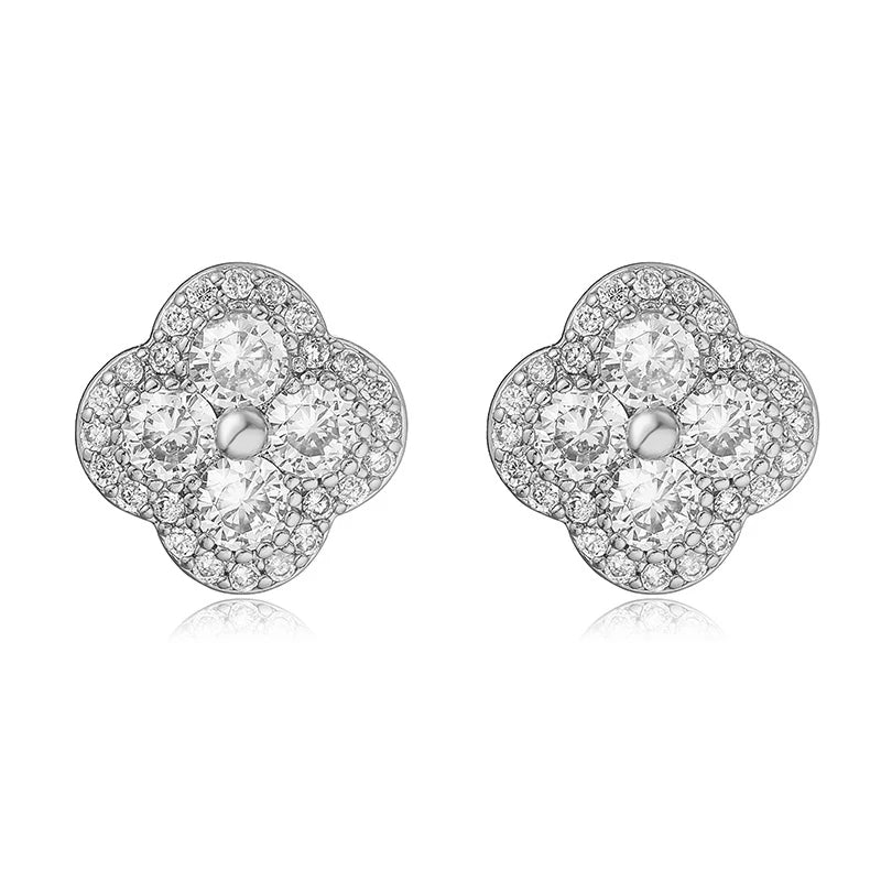 Boucles fleur argent plaqué or