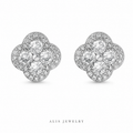 boucles d'oreilles fleur argent plaqué or - Alis Jewelry - fond blanc