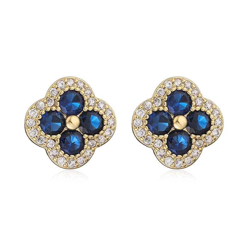 Boucles fleur argent plaqué or