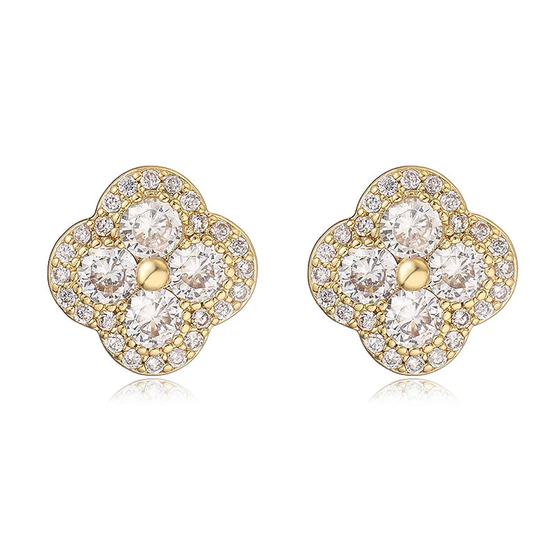 Boucles fleur argent plaqué or