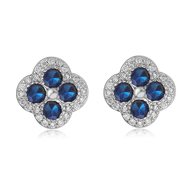 Boucles fleur argent plaqué or