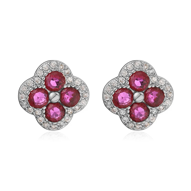 Boucles fleur argent plaqué or