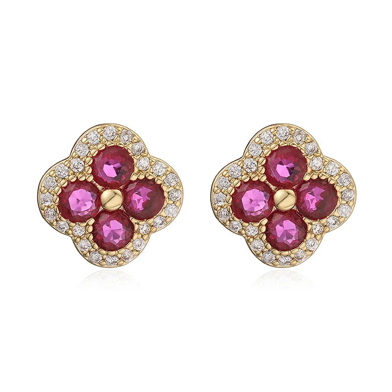 Boucles fleur argent plaqué or